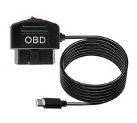 OBD Power Cable for Dash Camera, OBD to Type-C Dashcam Cable Adapter Hardwire Charger Cord with Switch Button Connector Charger 24 Hours Surveillance Monitor/Acc Mode for Dash Camera GPS DVR - 3.5M