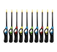 OBD Refillable BBQ Candle Lighter Long Reach Gas Fire Lighter Adjustable Flame Windproof Safety Lock for Kitchen BBQ Garden Camping Fire Pit Candles Outdoor Use (Assorted Colours)