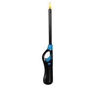 OBD Refillable BBQ Candle Lighter Long Reach Gas Fire Lighter Adjustable Flame Windproof Safety Lock for Kitchen BBQ Garden Camping Fire Pit Candles Outdoor Use (Assorted Colours)