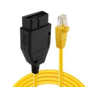 OBD to Ethernet Cable for BMW 1.8M ENET OBD2 Interface RJ45 Cable, Coding F-Series Programming Modules Hiding Diagnosis ENET Data Line E-sys Icom for OBDII Connector Wire Adapter Tools, Yellow