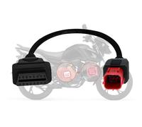 Obd2 Adapter Cable for Guzzi Kawasaki Suzuki Motorcycle 6 Pin OBD Diagnostic Cable,for Yamaha KTM 6 Pin Obd1 to Obd2 Adapter Connector,Fits CAN Bus and K-Line,Work with OBD 1 Code Reader