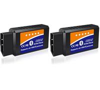 OBD2 Bluetooth Scanner Code Reader Reset for iOS iPhone Android Windows, Auto Car Diagnostic Scan Tool OBDII Adapter for Check Engine Light for Torque, OBD Fusion, Car Scanner App (Pack of 2)