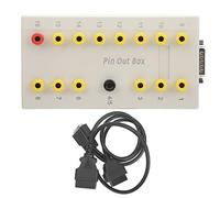 OBD2 Pin Out Box with Diagnostic Cable Kit Professional Automotive Testing Tool for Mechanics and Technicians White ABS Box Black Cable 147x78x32mm