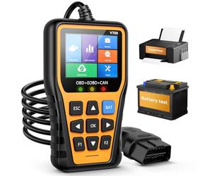 OBD2 Scanner, Enhanced Fixd Car Diagnostic Tool with Battery Tester, Fault Code Reader That Can Print Data to Cloud Reads & Clears Engine Error Codes for All OBD II Protocol Vehicles Since 1996