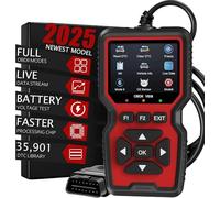OBD2 Scanner with Battery Tester, Car Diagnostic Tool Universal with Smog Emission Test/O2 Sensor Test/EVAP, Check Engine Fault Code Reader for All OBD Vehicles since 2000, Free Lifetime Update