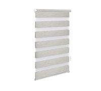 OBdeco Double Roller Blind, Duo Roller Blind, Clamp Attachment, No Drilling Required, for Windows, Translucent and Blackout, 95 x 220 cm (Fabric Width: Approx. 91 cm), Linen Colour