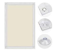 OBdeco Thermal Roller Blind, 100% Blackout Sun Protection, Blackout Roller Blind for Velux Roof Windows, Heat Protection, No Drilling, with Suction Cups, Beige, 60 x 120 cm, for MK08