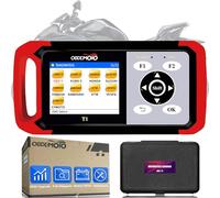 OBDEMOTO T1 Motorcycle Scanner, OBD2 Euro 5 Motorcycle Diagnostic Tool, 3.5'' LCD Code Reader with ABS ECU Scan, Battery Test and Service Reset for Honda Yamaha Kawasaki Suzuki KTM CFMOTO Vespa