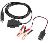 OBDII Power Supply Cable, 12V Lightweight OBD II Vehicle ECU Emergency Power Supply Cable Memory Saver with Clip for Car Power Extension Socket