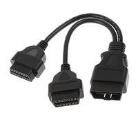 OBDII Splitter Extension Cable 16 Pin Male to Female Y Cable for Car Diagnostic Tools and Scanner Simultaneous Connection with 30CM Length Flexible Material Compatible with 16 Pin
