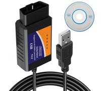 OBDII USB Adapter Scanner for CAN-BUS, ELM327 OBD2 Diagnostic Tool, Check Engine Light Scanner, Torque OBD Fusion, Vehicle Coding, and Diagnostic Scanner for Ford, Mazda, Lincoln, Mercury and More