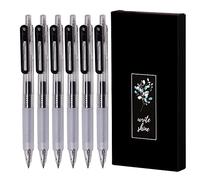 OBE WISEUS Ultra Fine Point Pens 0.38mm Retractable Gel Pens for Journaling, Planner, Note Taking, Quick Dry Black Ink, Refillable, 6 Count