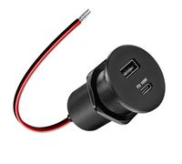 Obeaming 12V Aluminum USB Outlet 100W PD3.1 Type-C & 18W QC3.0 USB-C Laptop Charger Socket Dual Port Fast Charging Recessed Mount Car Charger Replacement for RV Camper Trailer Truck Boat Car (1 Pcs)