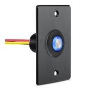 Obeaming 12V Dimmer Campervan Boat Light High-side PWM Dimming Switch, 22mm Mounting Hole with Blue Backlight for LED Strip Light 12V LED Halogen Incandescent, All-aluminum Shell, Rated 6A Black
