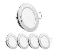 Obeaming 4 x 12V LED Downlights Campervan Recessed Lights 2.5W Dimmable Spot Lights Hole 58-63mm 5000K 215LM Silver for Motorhome Boat Camper Van Caravan Kitchen Cabinet(excluding Transformer)