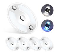 Obeaming 4 x 3” 12V Campervan LED Interior Panel Puck Light Dimmable Ceiling Disk Light 5000K, Caravan Boat Surface Mount Fixture with Touch Switch for Motorhome Van Lighting