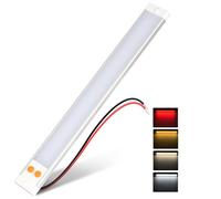 Obeaming Campervan 12V LED Light Bar Aluminum, 3CCT (3000K/4000K/6000K) & Red Night Light, Caravan Boat Truck Interior Under Cabinet Light Strip Rigid Linear, Screw Mount (1Pack)