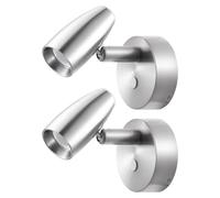 Obeaming Campervan 12V Reading Light Swivel LED Motorhome Spot Light with Quick USB Charger & Blue Nightlight, Caravan Boat Van, Aluminium 12-24VDC Hard-Wired, 2PCS Nickel Finish