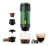 obecilc 3-In-1 Portable Espresso Maker, 20 Bar Mini Travel Coffee Maker for Camping, Car Coffee Maker Self-Heating, Compatible with Ground Coffee & Capsule for Hiking, Office, RV(Green)