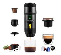 obecilc 3-In-1 Portable Espresso Maker, 20 Bar Mini Travel Coffee Maker for Camping, Car Coffee Maker Self-Heating with USB, Compatible with Ground Coffee & Capsule for Hiking, Office, RV(Black)