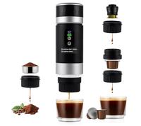 obecilc Travel Portable Coffee Maker 3 In 1 Espresso Machine Compatible with Small/Large Capsules Coffee Electric Rechargeable Caffè Americano Maker(Black)