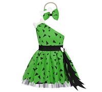 OBEEII Kids Caveman Costume - Toddler Baby Girl Boy BAMM-BAMM The Fred Flintstone for Halloween Cosplay Birthday Party - Dark Green 2-3 Years