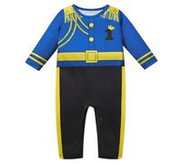 OBEEII Toddlers Baby Boys Prince Romper 1st Birthday Bodysuits Long Sleeve Onesie Jumpsuit Photoshoot Clothes Dress Up Party Outfits Deep Blue 18-24M
