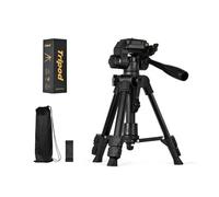 OBELGEOYA 25” Tabletop & Travel Tripod, Metal Iron Camera Tripod for DSLR, Mirrorless Camera, Phone, Lightweight Tripod with 360-Degree Ball Head, Quick Release Plate, Phone Holder & Travel Bag(Black)