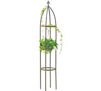 Obelisk Garden Trellis 6.3 Feet Tall Sturdy Plant Support for Climbing Vines and Flowers Stands (4.9 lbs, Dark Bronze)