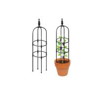 Obelisk Garden Trellis 60-180cm Metal Rose Tower for Climbing Plants & Flowers Indoor/Outdoor Support Black Plant Stand (25 x 180cm / 0.82 x 6ft)