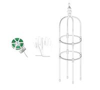 Obelisk Trellis For Climbing Plants 60cm 90cm 120cm 150cm 180cm, Garden Tower Trellis For Potted Plants Indoor, Outdoor Plant Support For Clematis Vine Jasmine Support 20cm 25cm 28cm Ø(White,20x60cm)