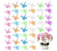 Obelunrp 120PCS Orchid Clips, Colorful Butterfly ＆ Dragonfly Plant Clips, Reusable Plastic Plant Stem Support for Garden Tomato Flower Vine, Orchid