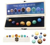 Obelunrp 1Set Solar System for Kids with 9 Planet Lifelike Funny Planets for Kids Solar System with Box Storage Natural Ore Planet Toys Educational for, Décoration intérieure
