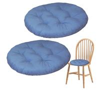 Obelunrp 2Pcs Chair Pads 16 Inch Soft Padded Round Chair Cushions Non Slip Seat Cushions with Ties Bar Stool for Kitchen Home Dining Room Chairs, Pads, Round