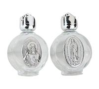 Obelunrp 2Pcs Holy Water Bottle, 60ml Refillable Clear Small Portable Empty Lotion Bottles with Lid Essential Oils Container Dispenser for Home Decor, Empty Lotion Bottles, Holy Water Bottle