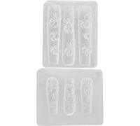 Obelunrp 3D Flowers Nail Mold, 2PCS Silicone Nail Tools Flower Resin Molds Art Floral Carving Template for Resin Accessories Supplies