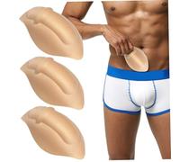 Obelunrp 3Pcs Bulge Enhancer Men, Sponge Bulge Enhancing Underwear, Perfect for Swimming Boxers, Briefs, Thongs, Shorts, Packer for Trans Man, Enhancer Men Beige