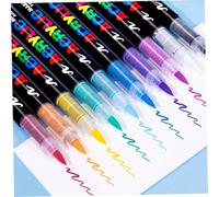 Obelunrp Acrylic Paint Markers 24 Colors Soft Brush Tip Paint Pens Acrylic Markers for Painting, Fabric, Wood, Ceramic, Stone, Glass, Canvas