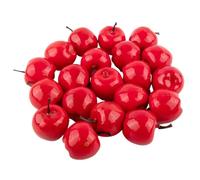 Obelunrp Artificial Apples, 20pcs 1.4inch Small Realistic Fake Apple Christmas Ornament, Faux Decor for Xmas Party Photography Prop Decoration