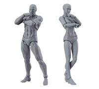 Obelunrp Artists Manikins, 2pcs 5.9inch Poseable Drawing Mannequin, Drawing Figures Model for Artists Students (Male+Female)
