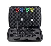 Obelunrp Bite Alarms Carp Fishing 4PCS 12.99 Inch LED Fishing Bite Alarm with a Carry Box Red Yellow Blue Green Swingers Indicators Tackle for for Accessories, Alar