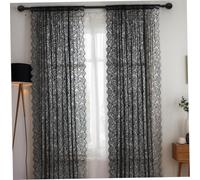 Obelunrp Black Lace Curtains 2 Panel 59 x 79 Lace Curtains Country Vintage Floral Elegant Light Filtering Drapes for Living Room, Dining Room and BedroomLace
