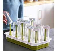 Obelunrp Bottle Drying Rack, Rectangular Plastic Water Bottle Drying Rack Cup Mug Organizer Drainer, Kitchen Accessories Utensils Dryer Tray Holder, Xmas Decors