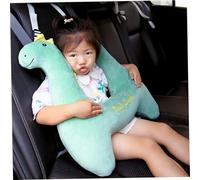 Obelunrp Car Pillow for Kids, Cartoon Dinosaur Kids Car Pillow with Adjustable Belt, H-shaped Soft Seat Pillows for Sleeping Long Distance Travel