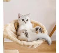 Obelunrp Cat Hammock 17in Dia. Spoon-shape Large Cat Tree Hammock Soft Scratch-proof Tree Replacement Parts Washable Easy to Install Attachments Beige, Usage en cuisine