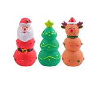 Obelunrp Christmas Dog Toys Santa Squeaky Toys Interactive Pet for Dog Chewing Gifts 3Pcs, Home Décor