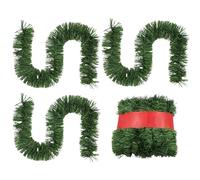 Obelunrp Christmas Garland, 3pcs 5m/16.4ft Artificial Norfolk Pine Garland, Green Pin Garlands for Mantle Fireplaces Christmas Party Decorations