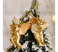 Obelunrp Christmas Hanging Decorations Mini Cherubs Pendant Xmas Tree Party Ornaments 12PCS GoldAngels Hanging Decorations