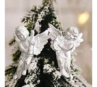 Obelunrp Christmas Hanging Decorations Mini Cherubs Pendant Xmas Tree Party Ornaments 12PCS SilverAngels Hanging Decorations