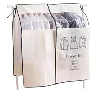 Obelunrp Clothes Rail Cover, 35.43x43.31 Dustproof Garment Rack Cover, Non-Woven Fabric Clothing Rack, Hanging Pocket Clothes Dust for Shirts Suit Coat Home Bedroom, Only, Garment Cov